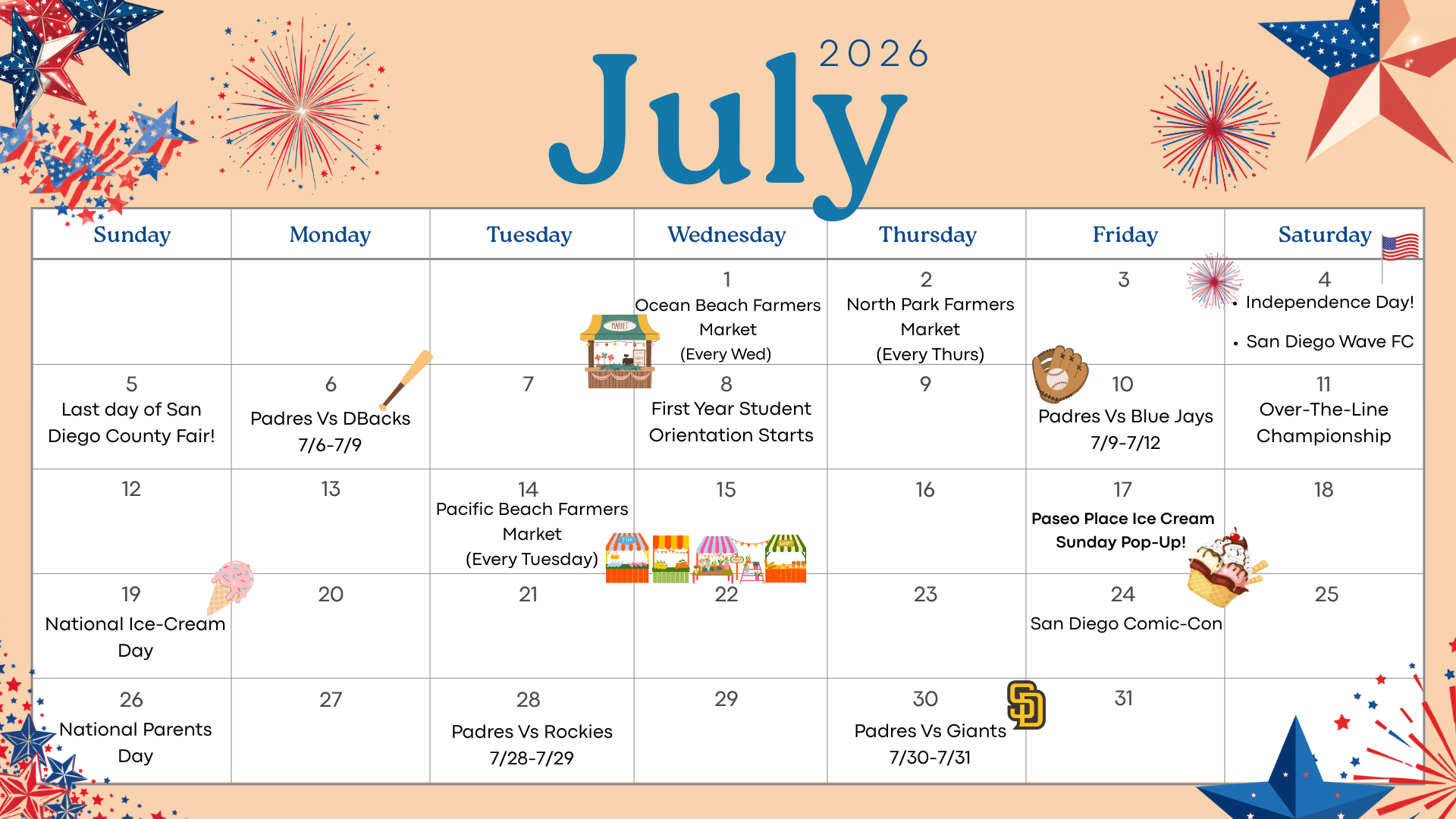 Paseo Place | July Event Calendar