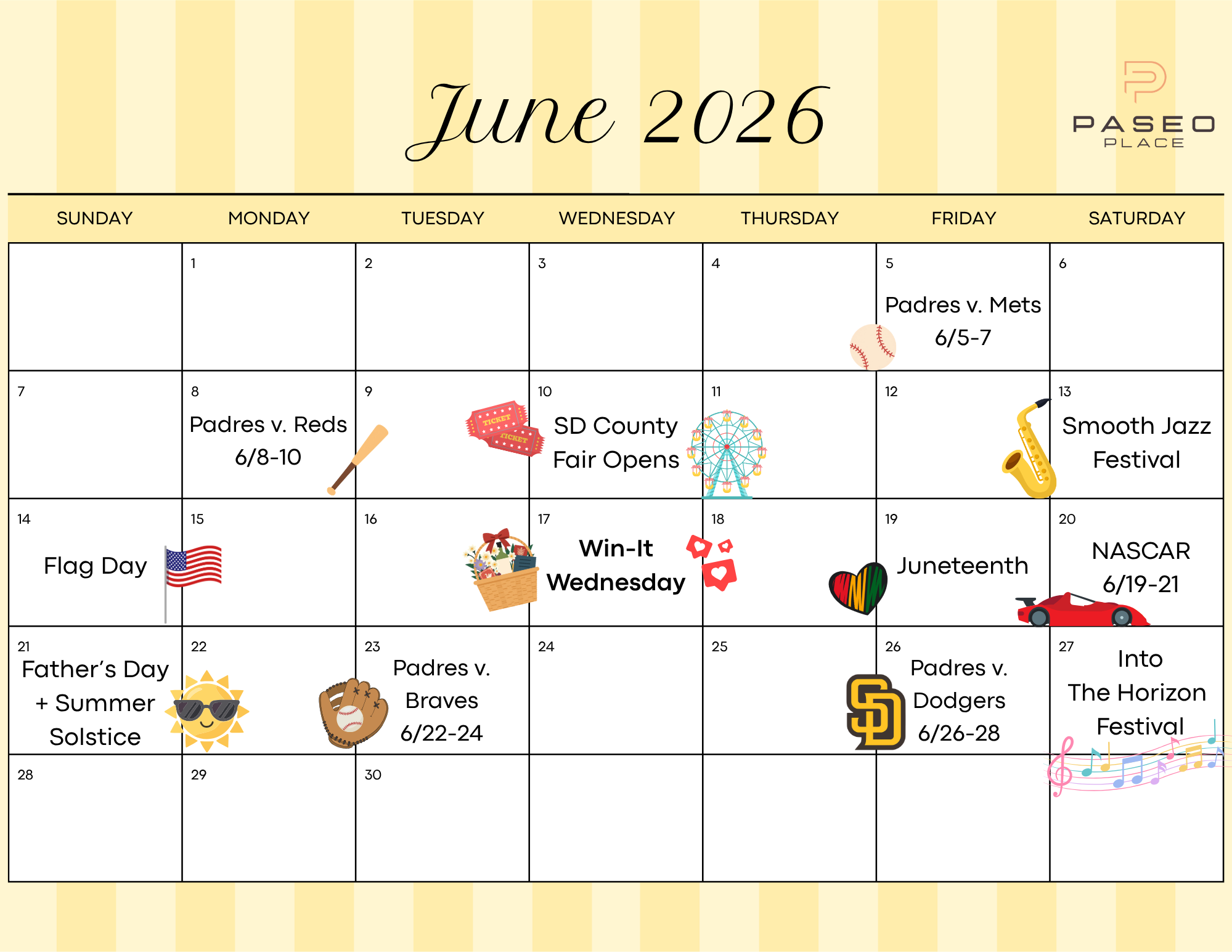 Paseo Place | May Event Calendar