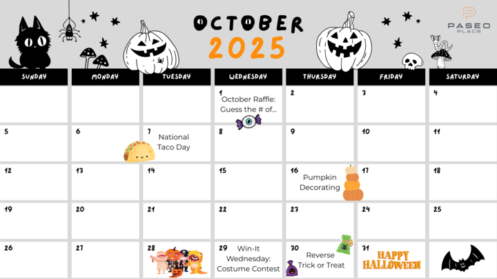 October Events Calendar