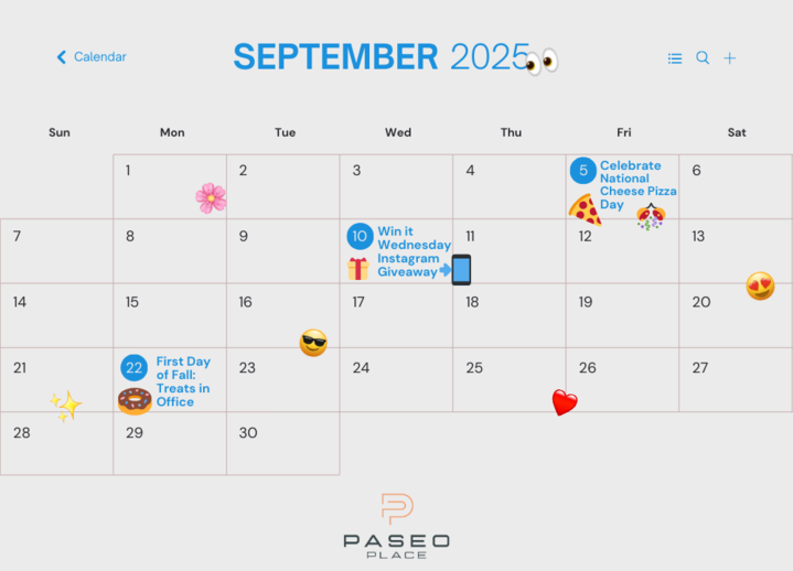 September Event Calendar