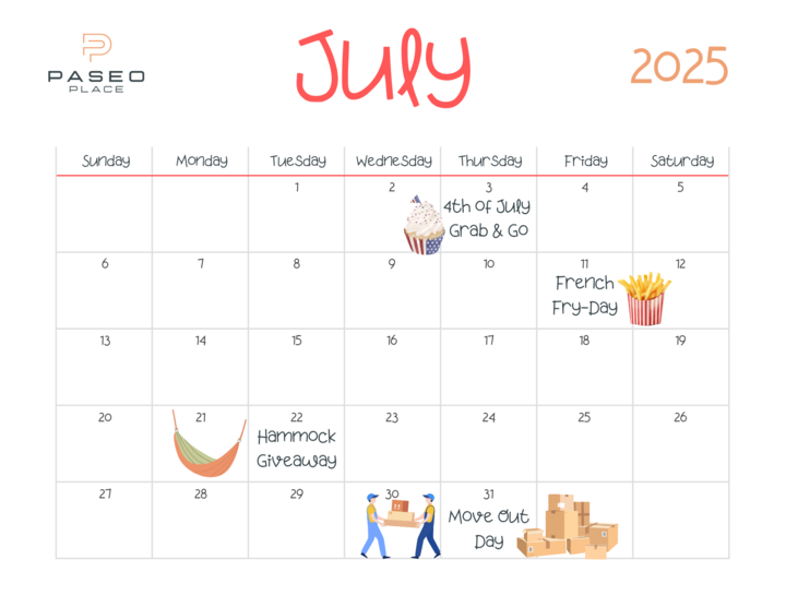 July Event Calendar